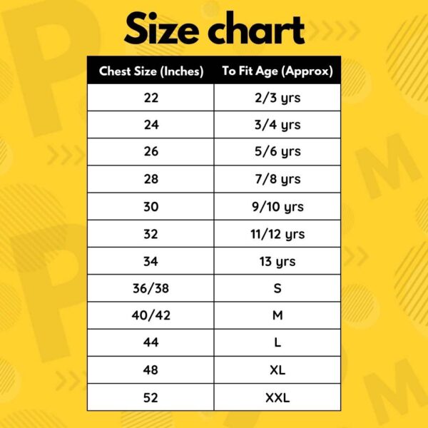 Size chart - Sweatshirts, Cardigans, V Necks & more