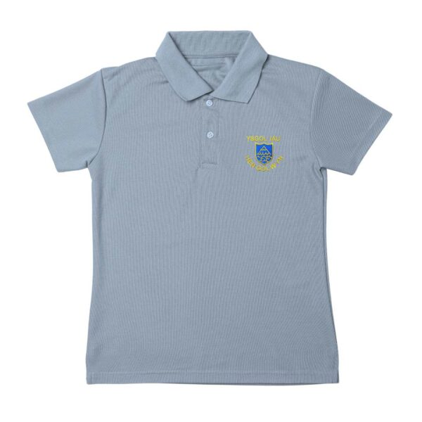 ysgol iau hen golwyn sky blue polo shirt top with logo - school uniform