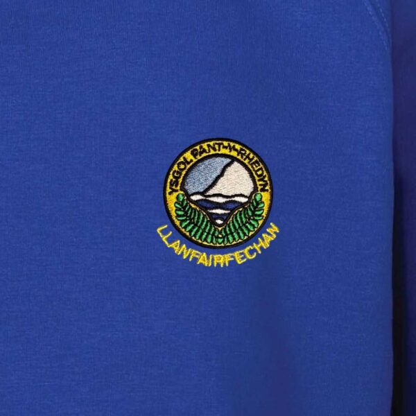 ysgol pant y rhedyn school jumper sweatshirt blue royal with logo - school uniform