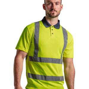 Pro RTX High Visibility Polo Shirt personalised company business polo high vis shirt top with logo front back print embroidery high quality north west wales