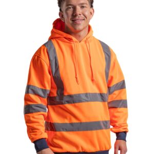 Pro rtx high visibility two tone hoodie personalised customised work team wear hoodie high vis front back print embroidery high quality north west wales