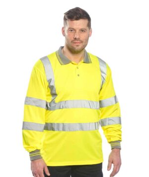 Portwest Hi-Vis Long Sleeve Polo Shirt
