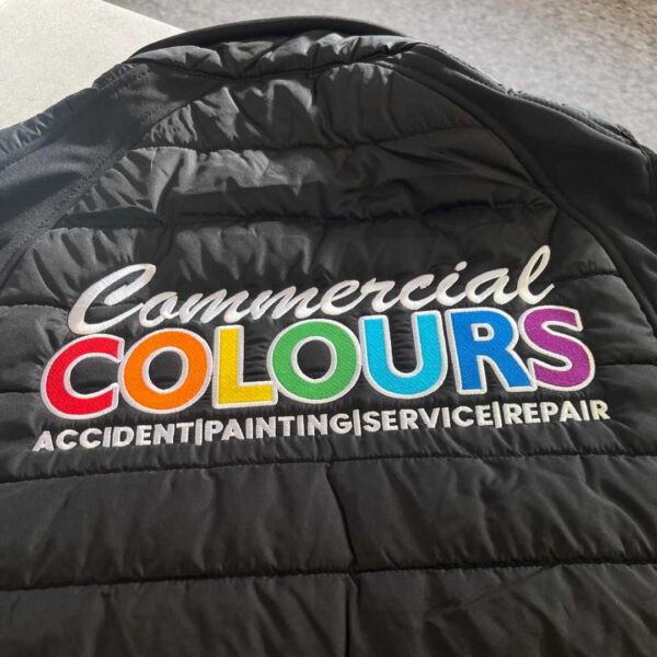 personalised customised workwear hat polots tees t shirts embroidered embroidery printed printing high quality north west wales with company logo gilet