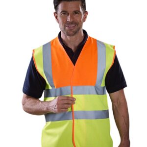 personalised workwear high vis vest with chest print optional back high quality north west wales