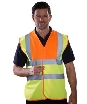 personalised workwear high vis vest with chest print optional back high quality north west wales