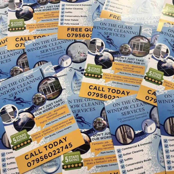 printing and merchandise companu personalised with logo north west wales customised flyers double side print