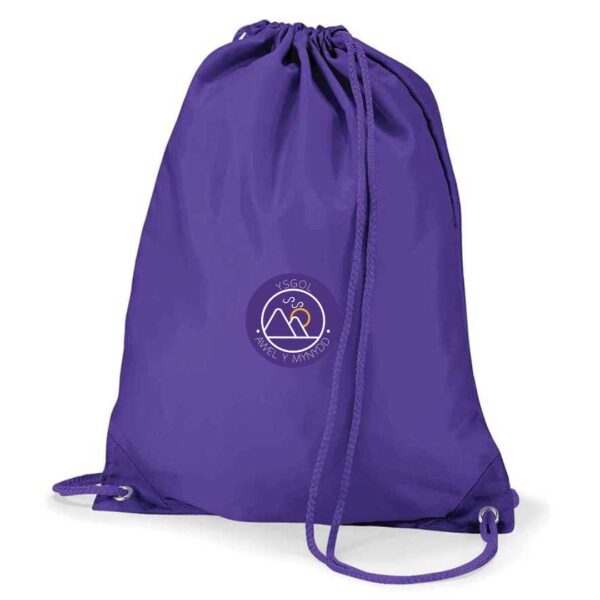 Ysgol awel y mynydd school uniform gym sac swim bag with logo