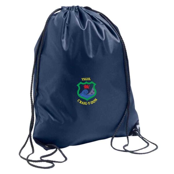Ysgol craig y don school uniform gym sac swim bag with logo