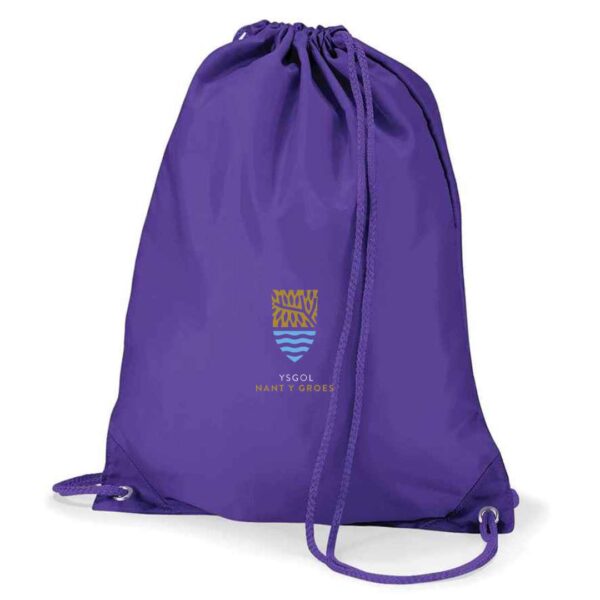 Ysgol nant y groes school uniform gym sac swim bag with logo