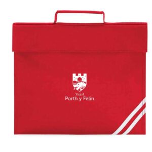 Ysgol porth y felin school uniform book bag with logo back