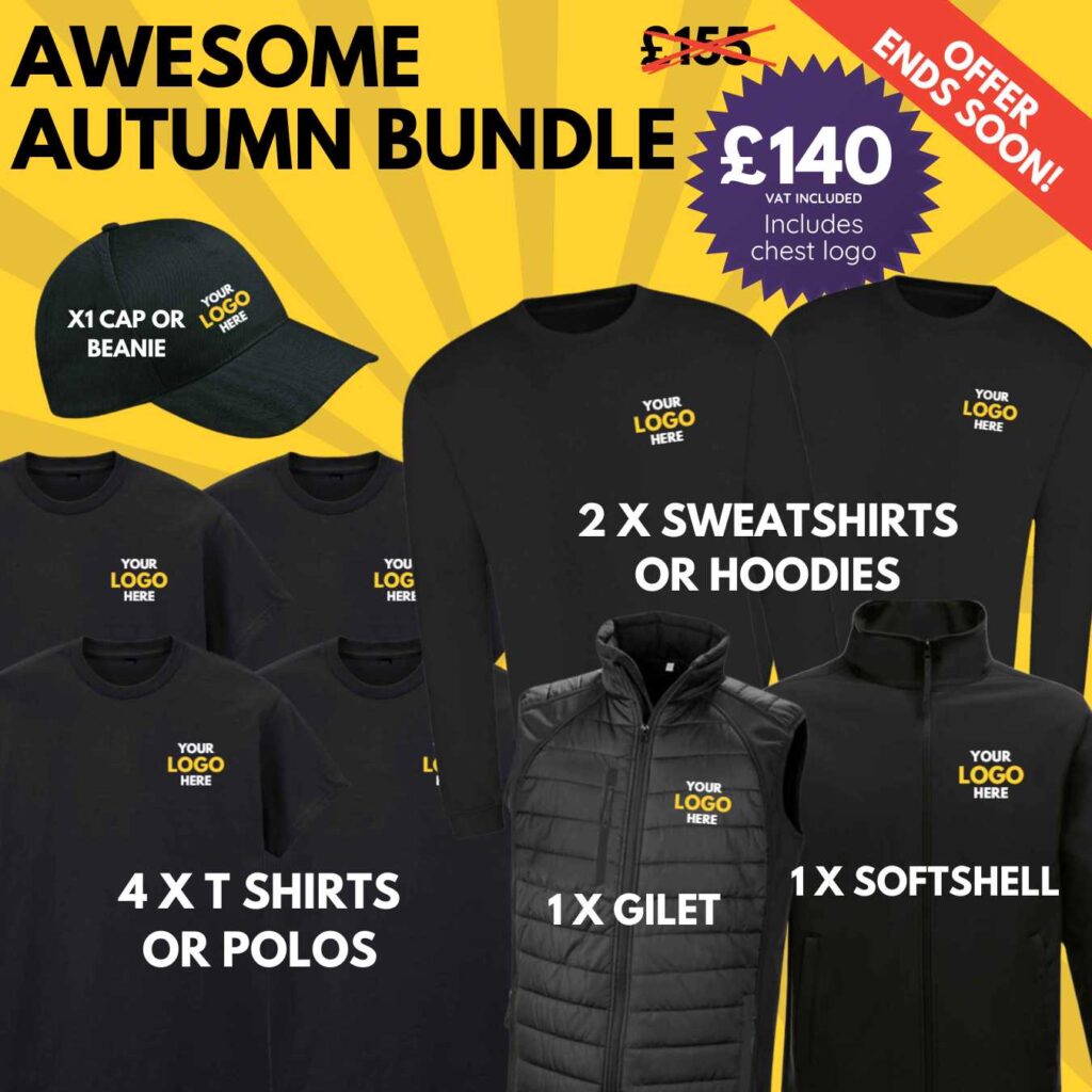 awesome autumn bundle workwear bundle logo embroidered print north west wales affordable