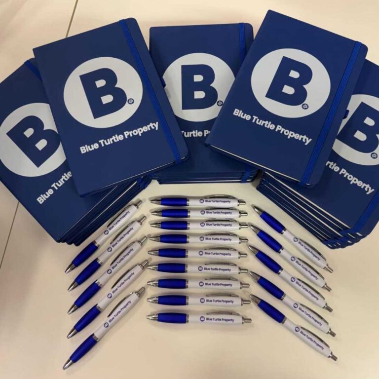 persoanalised branded merch items for event exhibition north west wales affordable high quality logo flyers bvusinesss cards posters signs migs pens lanyards notebooks pens