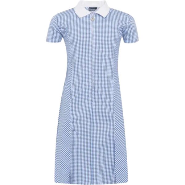 school uniform north west wales summer dress blue yellow purple green red checked checkered primary blue