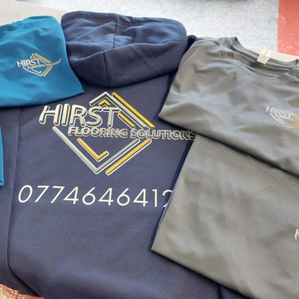 workwear teamwear bundle high quality north west wales print embroidery large back print navy blye bright sapphire sky bright blue