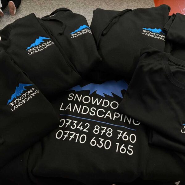 workwear teamwear bundle hoodies t shirts print back front embroidery high quality black blue white