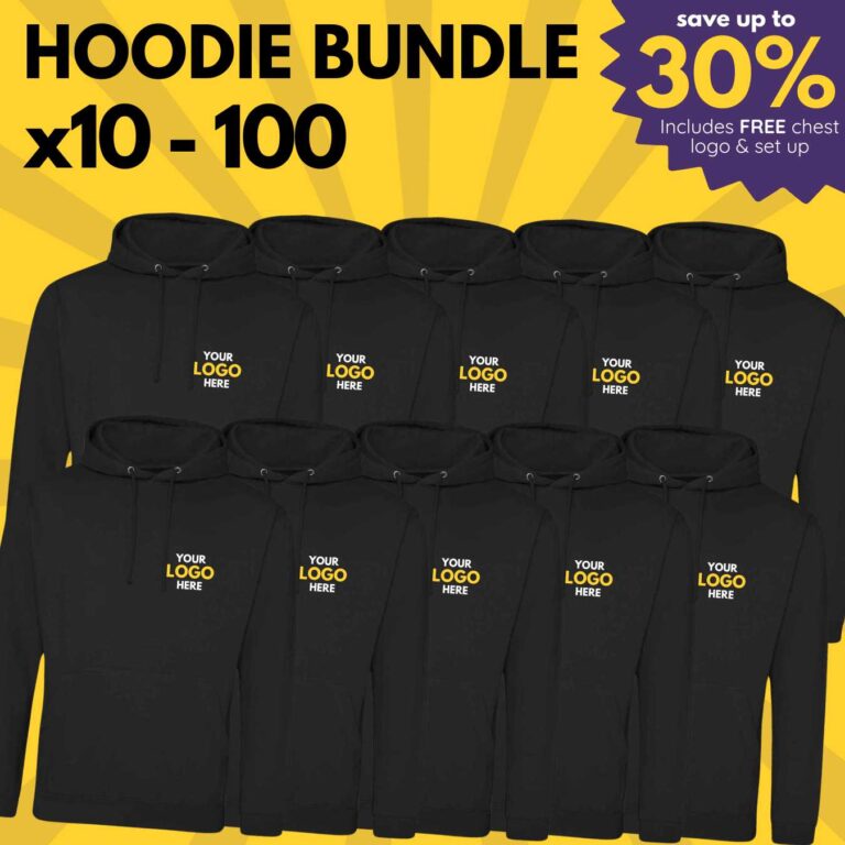x10 x100 hoodie bundle perssonalised branded work team company logo