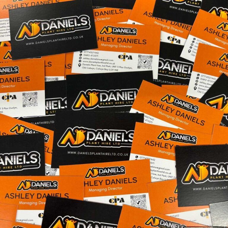 personalised braanded business cards north west wales high quality