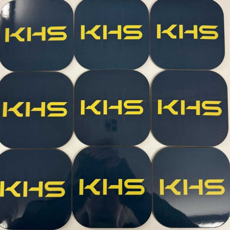 personalised branded coasters north west wales company business logo
