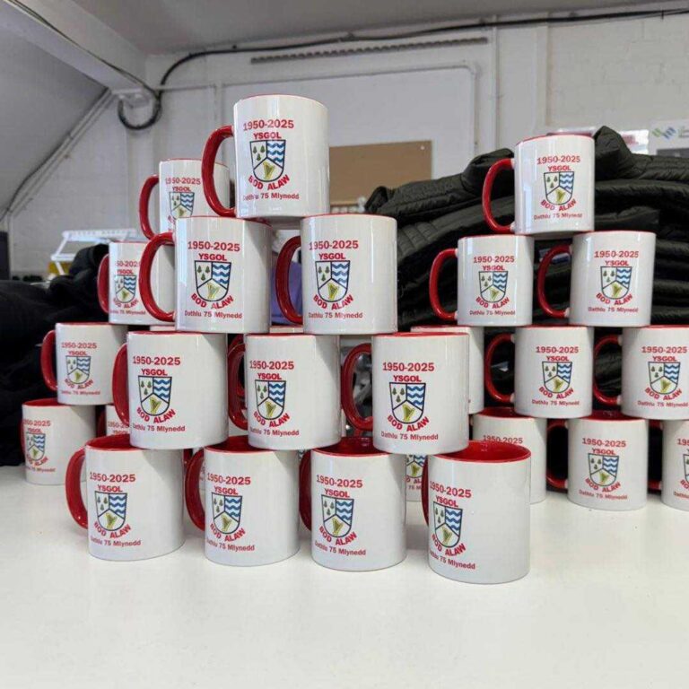 personalised branded mugs north west wales ysgol bod alaw
