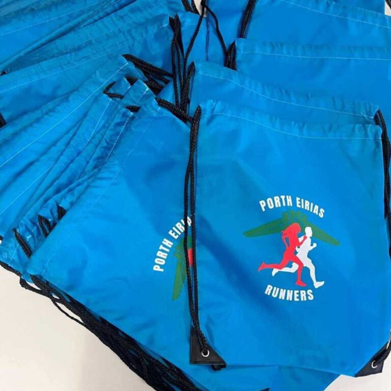 personalised branded team work bags gym swim logo print north west wales running