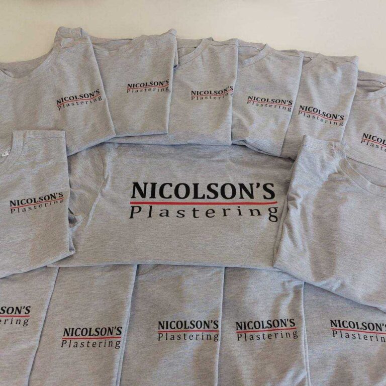 personalised branded work tops with logo print north west wales