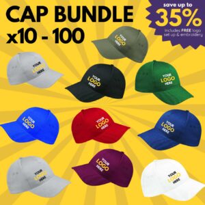 personalised cap bundle with logo high quality bulk order north west wales 100