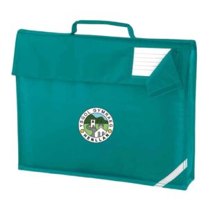 ysgol gymraeg henllan gwisg ysgol school uniform jade green book bag with logo