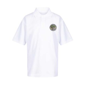 ysgol gymraeg henllan gwisg ysgol school uniform white polo shirt top with logo