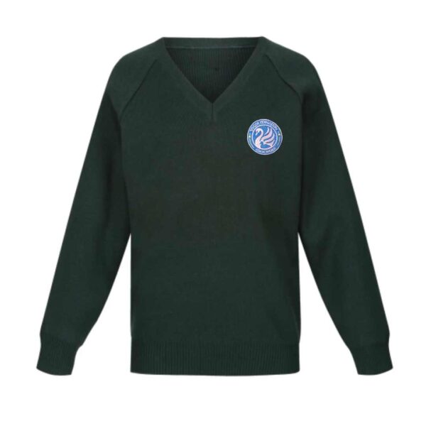 ysgol minafon mochdre school uniform v neck jumper