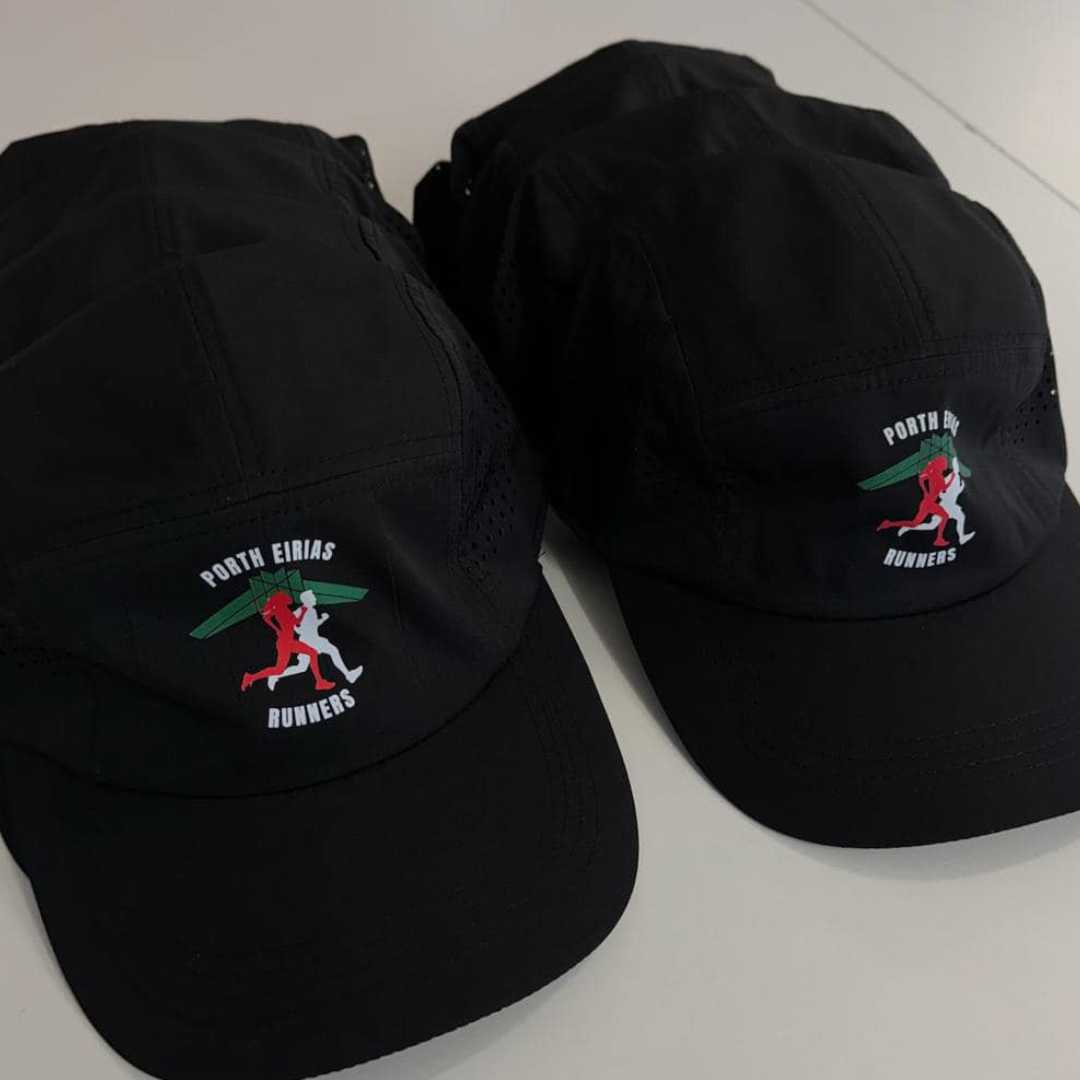 sports running cap bundle for business company print on front high quality black -