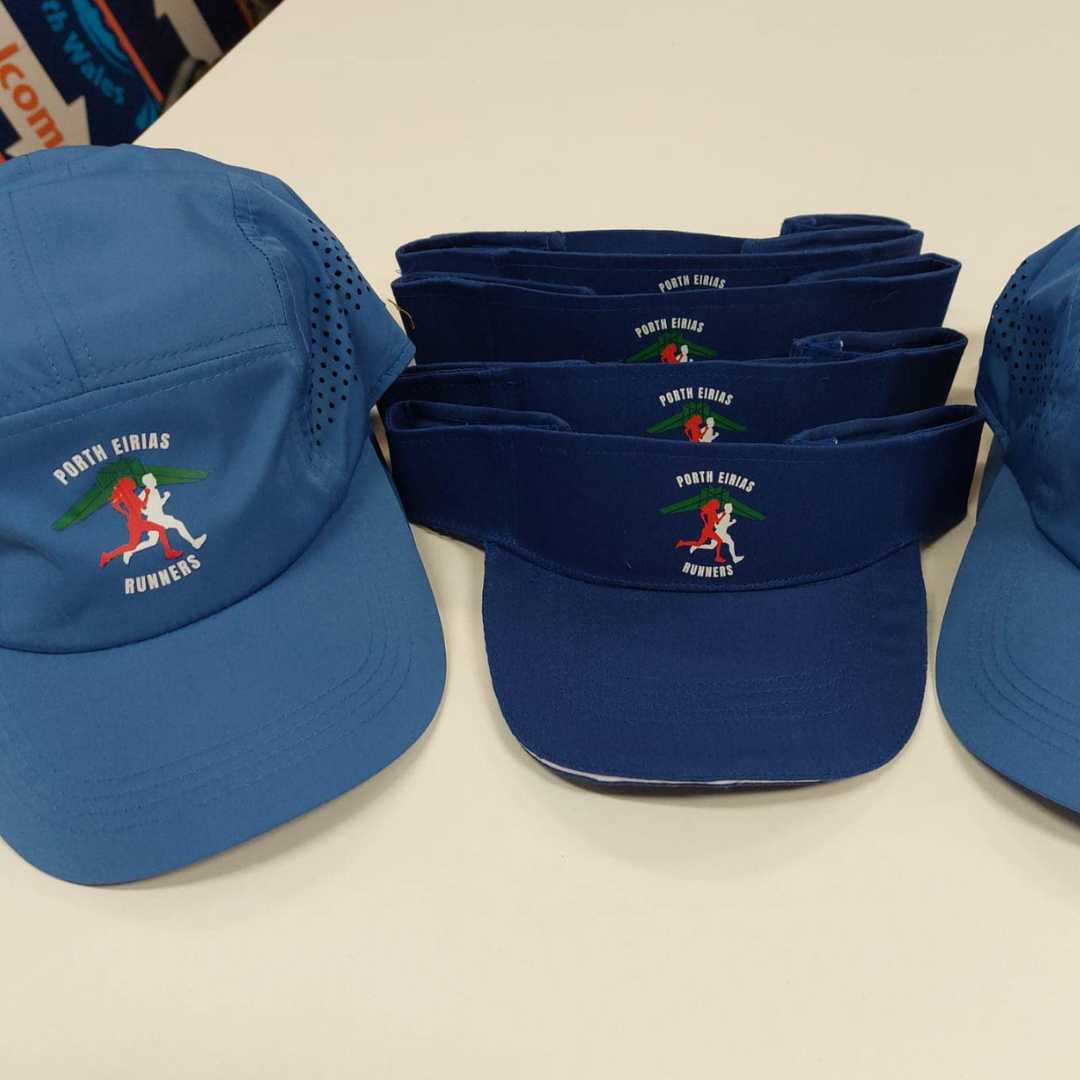 sports running cap for teams weather water proof high quality wide choice colours navy sappphire royal blueprint on front sun visor