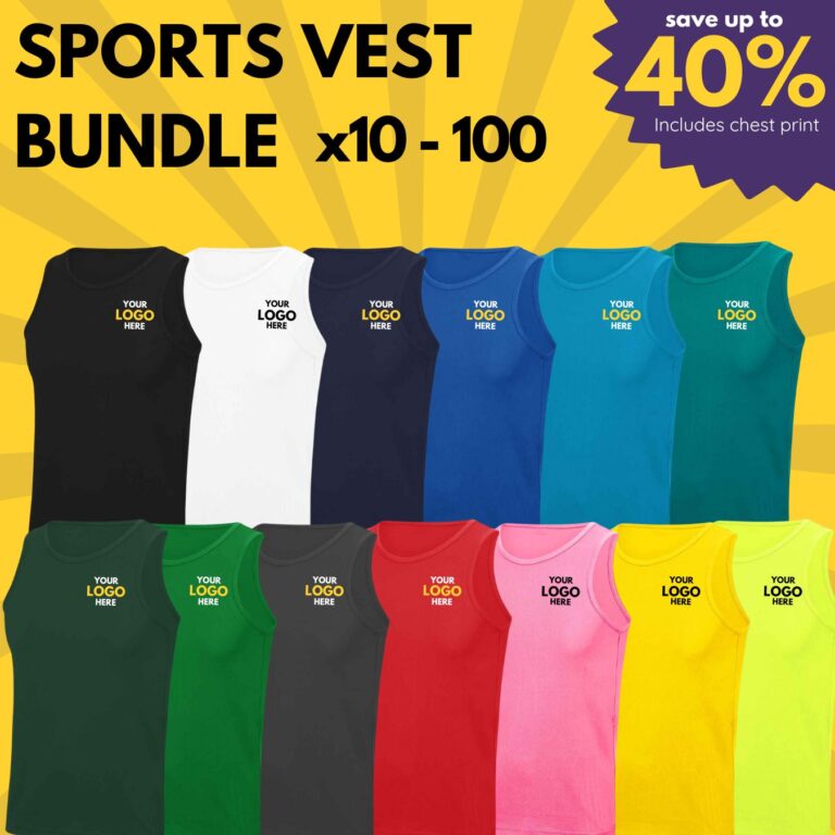 sports running vest personalised company team name logo print customised any colours high quality north west wales bulk large order teamwear sportswear