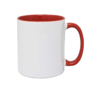 personalised branded mug red