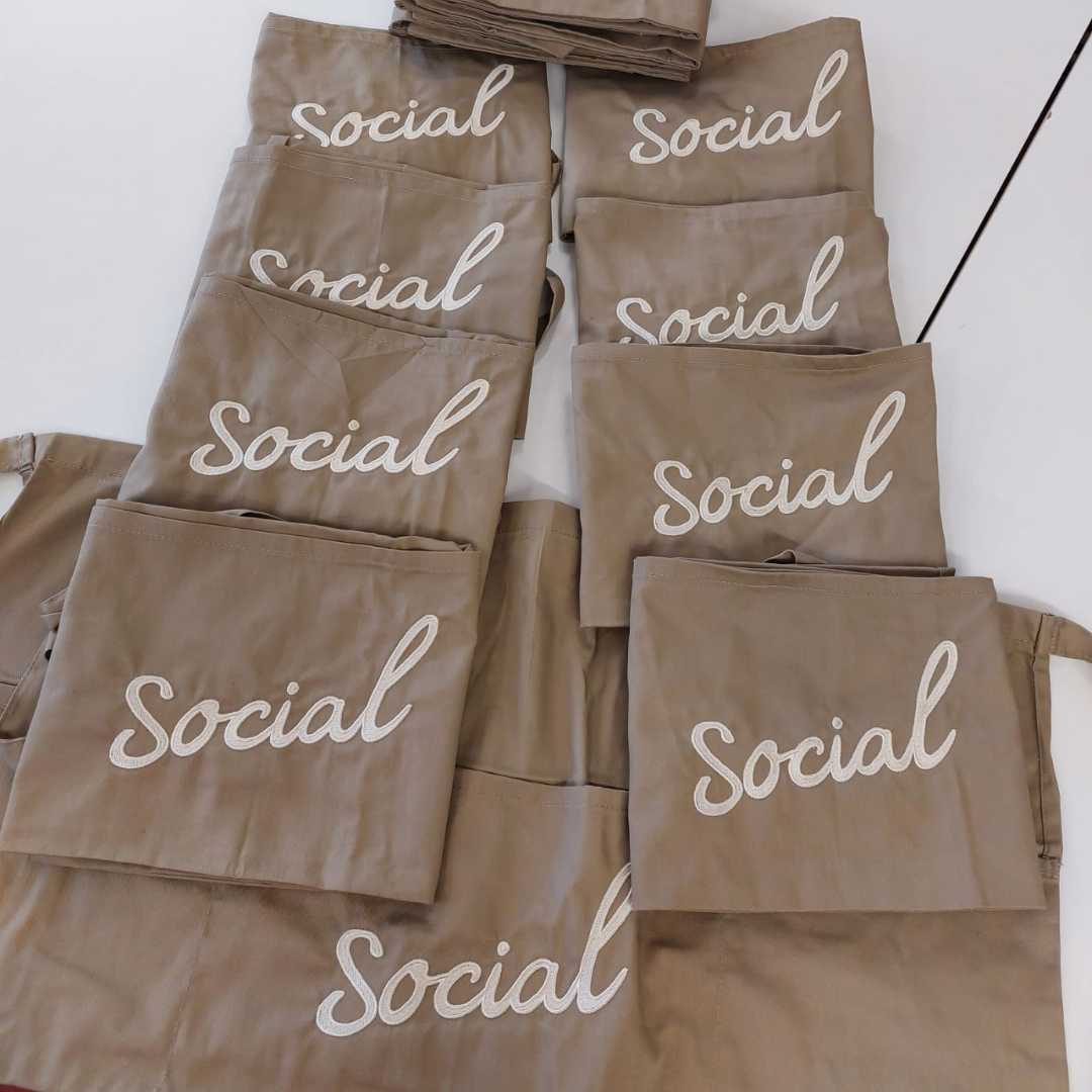 personalised branded chef jacket with logo print embroidered high quality cake bake international custom and aprons